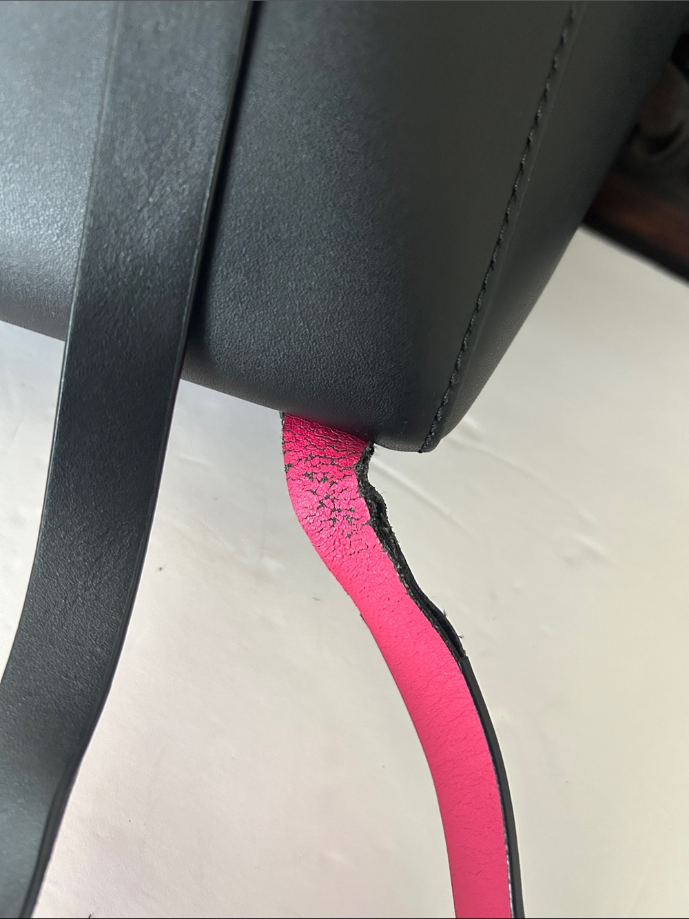 kate spade Black Leather Backpack with Pink Strap Accents - Picture 12 of 17
